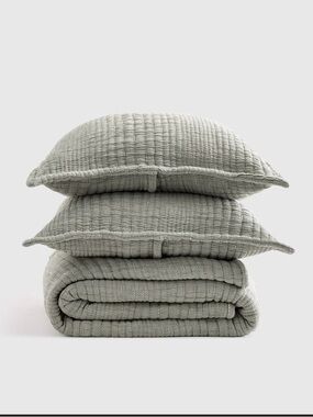 Quince Channel stitch quilt King SET with 2 King shams